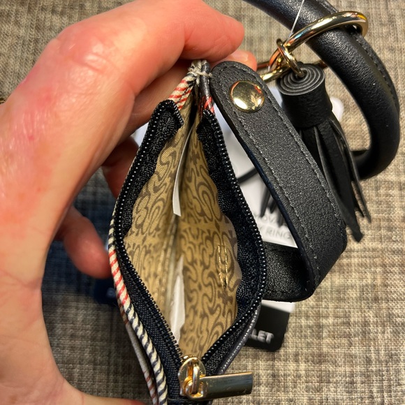 5299-ITT New KeyRing Plaid Print  PU Leather Tassel Clutch Wallet Bracelet - Picture 6 of 11